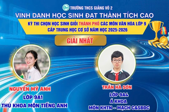 Dấu ấn THCS Giảng Võ 2 lập thành tích 100% học sinh đạt giải HSG Thành phố