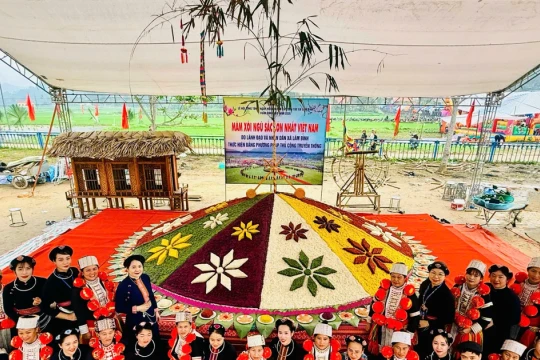 Xác lập kỷ lục 'Mâm xôi ngũ sắc lớn nhất Việt Nam'