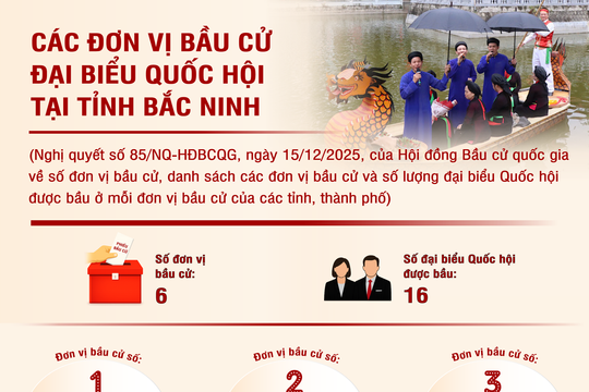 [Infographic] Các đơn vị bầu cử đại biểu Quốc hội tại tỉnh Bắc Ninh