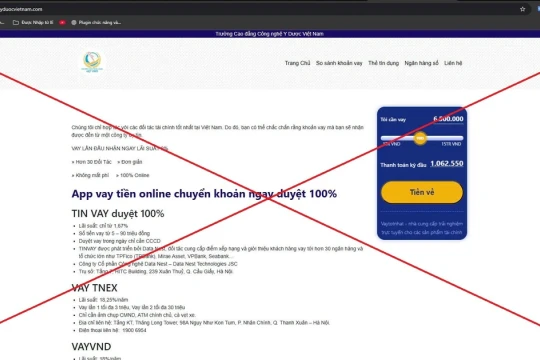 Trường CĐ Công nghệ Y – Dược Việt Nam cảnh báo website giả mạo