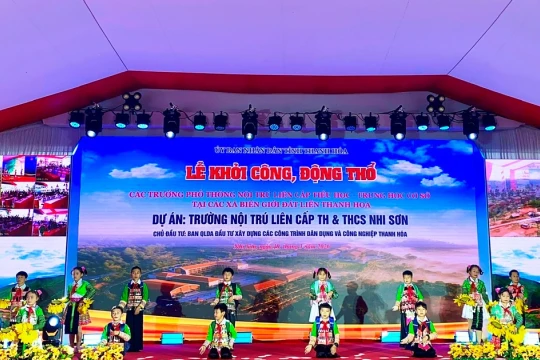 Khởi công đồng loạt 10 trường nội trú liên cấp tại các xã biên giới ở Thanh Hóa