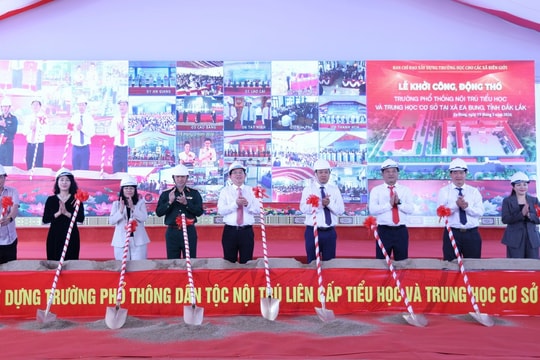 Phó Thủ tướng Hồ Quốc Dũng dự lễ động thổ xây dựng Trường Phổ thông nội trú liên cấp TH và THCS xã Ea Bung, Đắk Lắk