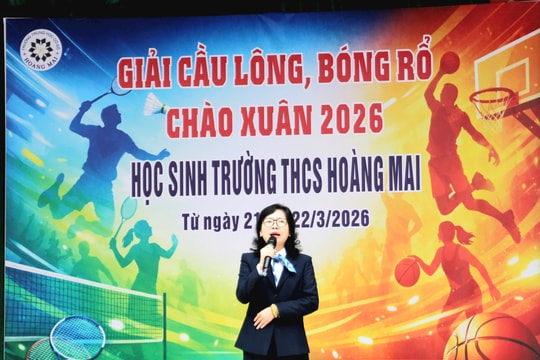 Sôi nổi giải cầu lông - bóng rổ chào xuân 2026 tại Trường THCS Hoàng Mai