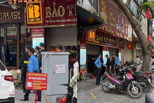 Công an xuất hiện tại các cửa hàng Bảo Tín Minh Châu ở Hà Nội, dừng mua bán