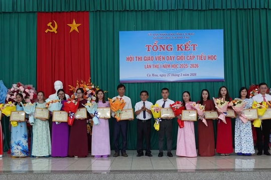 71 giáo viên tiểu học ở Cà Mau đạt danh hiệu Giáo viên dạy giỏi cấp tỉnh