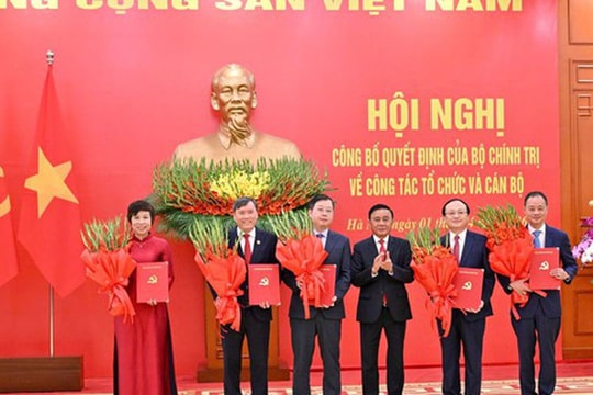 Công bố quyết định của Bộ Chính trị về tổ chức và lãnh đạo VTV, VOV, TTXVN và hai Viện Hàn lâm