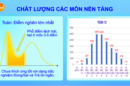 Kết quả khảo sát lớp 12 Hà Nội, chủ yếu 3-5 điểm, môn toán là “điểm nghẽn”
