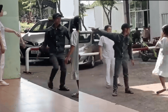 Clip gây phẫn nộ: Chồng chửi bới, vung tay tát thẳng vào mặt vợ bầu trong sảnh bệnh viện