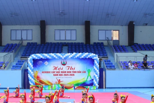 Gần 1.300 trẻ 5 tuổi tranh tài Hội thi Aerobic mầm non khu vực phía Tây Đắk Lắk