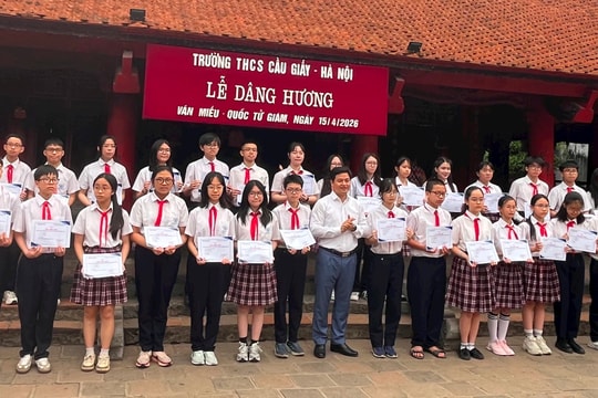 Trường THCS Cầu Giấy vinh danh học sinh có thành tích xuất sắc tại Văn Miếu – Quốc Tử Giám