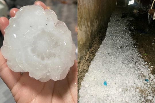 1 tỉnh xuất hiện mưa đá to như nắm tay, dội xuống ầm ầm trong đêm