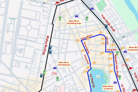 [Infographic] - Chi tiết điểm gửi xe, trạm sạc xe điện xung quanh khu vực cấm xe xăng ở Hà Nội