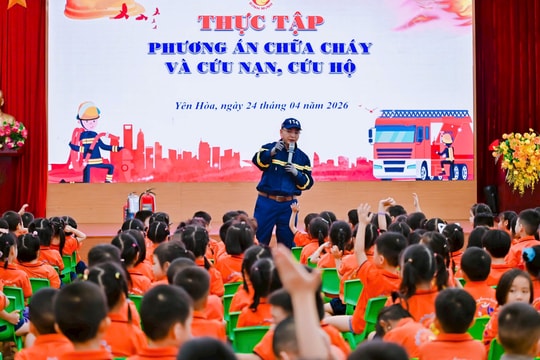 Tuyên truyền, trải nghiệm và thực tập phương án chữa cháy tại Trường Mầm non Bình Minh