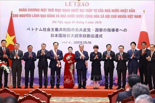 Nhật Bản trao tặng Huân chương Mặt trời mọc cho nguyên lãnh đạo Đảng, Nhà nước Việt Nam