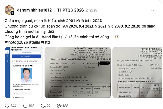 Nam sinh 7 lần thi tốt nghiệp THPT