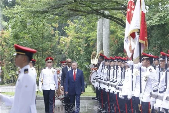 Lễ đón Tổng Bí thư, Chủ tịch nước Tô Lâm và Phu nhân thăm cấp Nhà nước Cộng hoà Singapore