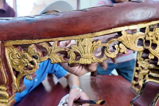 Phục chế thành công Bảo vật quốc gia Ngai vua triều Nguyễn bị phá hoại