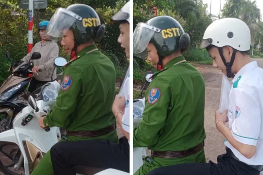 Thí sinh ở Lâm Đồng gửi lời cảm ơn lực lượng Công an