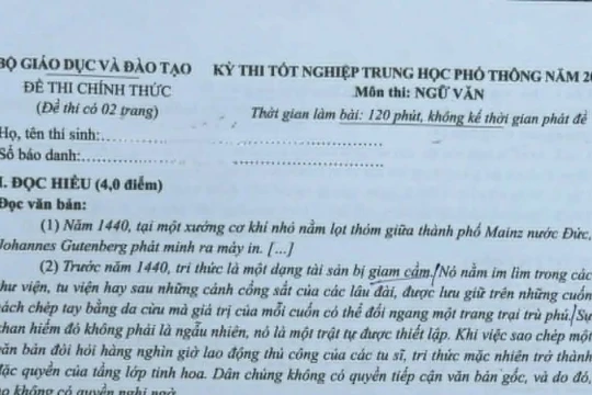 Đề thi Ngữ văn bám sát Chương trình GDPT 2018 và mang tính phân hoá cao