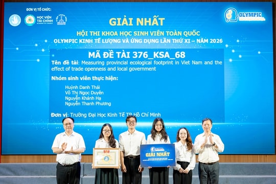 Trao 202 giải thưởng Hội thi “Olympic Kinh tế lượng và Ứng dụng” lần thứ XI