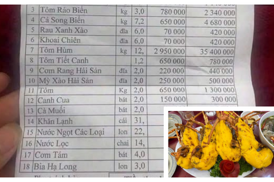 Hóa đơn bữa ăn hơn 50 triệu đồng ở Quảng Ninh gây sốc: Chủ nhà hàng lên tiếng về 12 con tôm hùm
