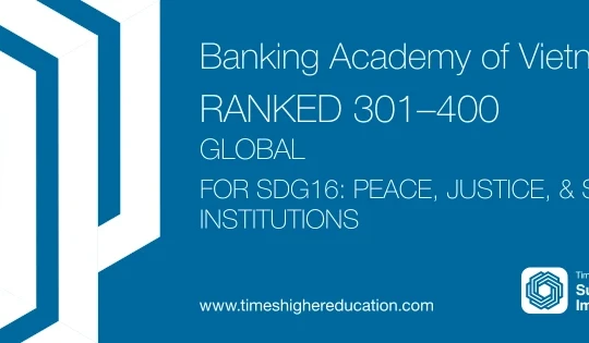 Học viện Ngân hàng nằm trong bảng xếp hạng THE Impact Rankings 2026