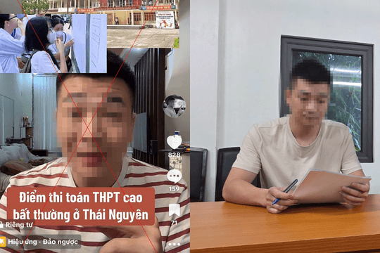 Công an vào cuộc vụ TikToker CHIẾN HALO đăng tải video "Điểm thi toán THPT cao bất thường ở Thái Nguyên"