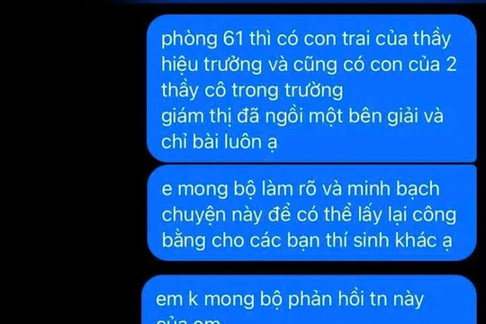 Họp khẩn, kiểm tra thông tin phản ánh tiêu cực tại điểm thi ở Quảng Trị
