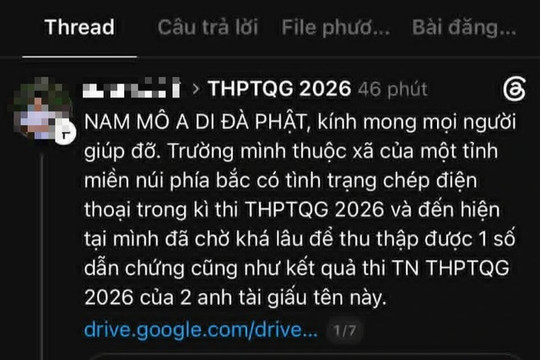 Phú Thọ phản hồi thông tin ‘2 thí sinh chép bài, thi thử 4 - 5, thi thật 9 điểm'
