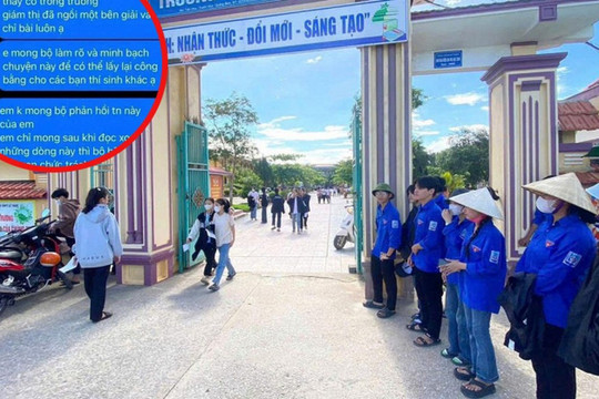 Vụ nghi vấn tiêu cực tại điểm thi ở Quảng Trị: Hiệu trưởng thông tin về lực học của con trai