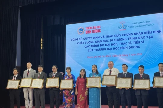 Trường Đại học Bình Dương có 10 chương trình đào tạo đạt chuẩn kiểm định
