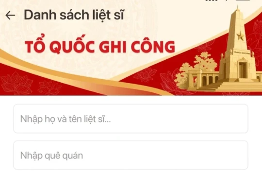 Hướng dẫn tìm kiếm thông tin liệt sĩ, gửi yêu cầu nhận thân nhân trên VNeID