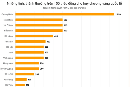 Học sinh giỏi quốc tế được thưởng tới 1 tỷ đồng