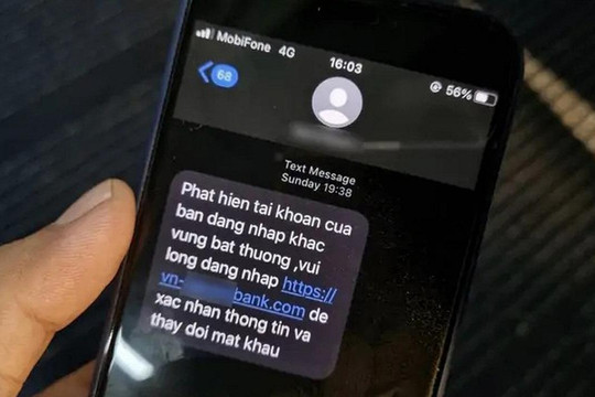 Nhận được tin nhắn này nên xóa ngay lập tức, coi chừng mất sạch tiền trong tài khoản ngân hàng