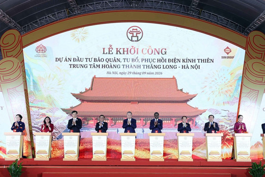 Tổng Bí thư, Chủ tịch nước Tô Lâm dự Lễ khởi công dự án đầu tư bảo quản, tu bổ, phục hồi Điện Kính Thiên
