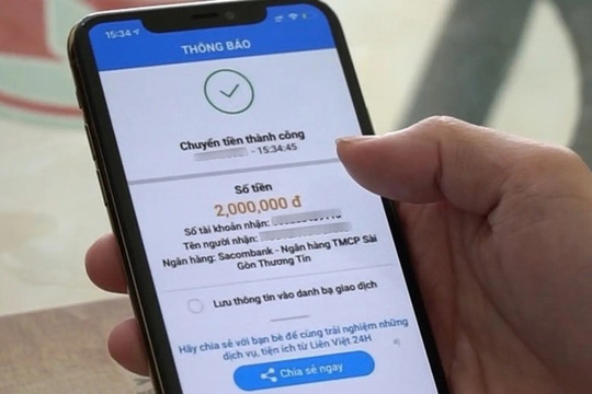 Thông  báo quan trọng đến người thường xuyên giao dịch  chuyển khoản