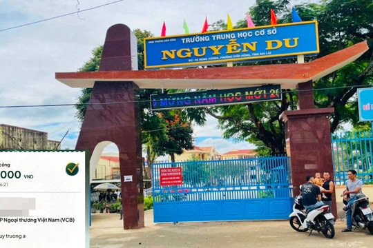 Làm rõ vụ thu 3 triệu đồng/lớp chuyển vào tài khoản cá nhân làm 'quỹ trường'