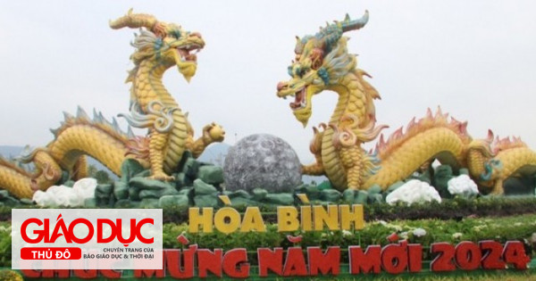 Cận cảnh linh vật rồng 'song long chầu nguyệt' ở Hòa Bình